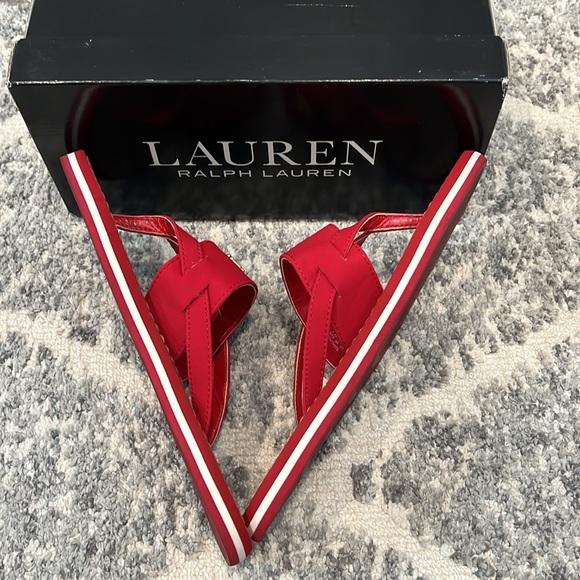 ♥️Like New! LAUREN RALPH LAUREN Rosalind Lauren Red Sandals in Size 6♥️ - Picture 6 of 12
